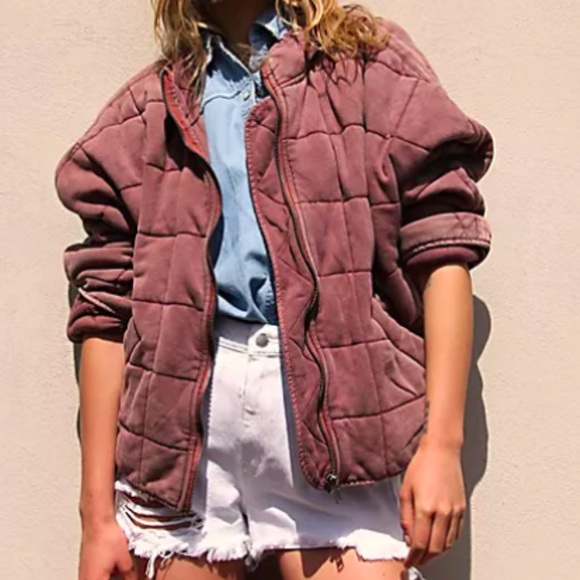 Free People Jackets & Blazers - Free People Dolman quilted jacket in Cherry Cola